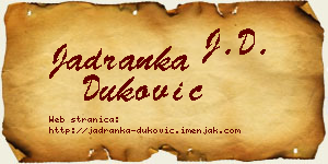 Jadranka Duković vizit kartica